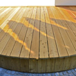 taras drewniany z modrzewia syberyjskiego - widok na ułożone deski modrzewiowe